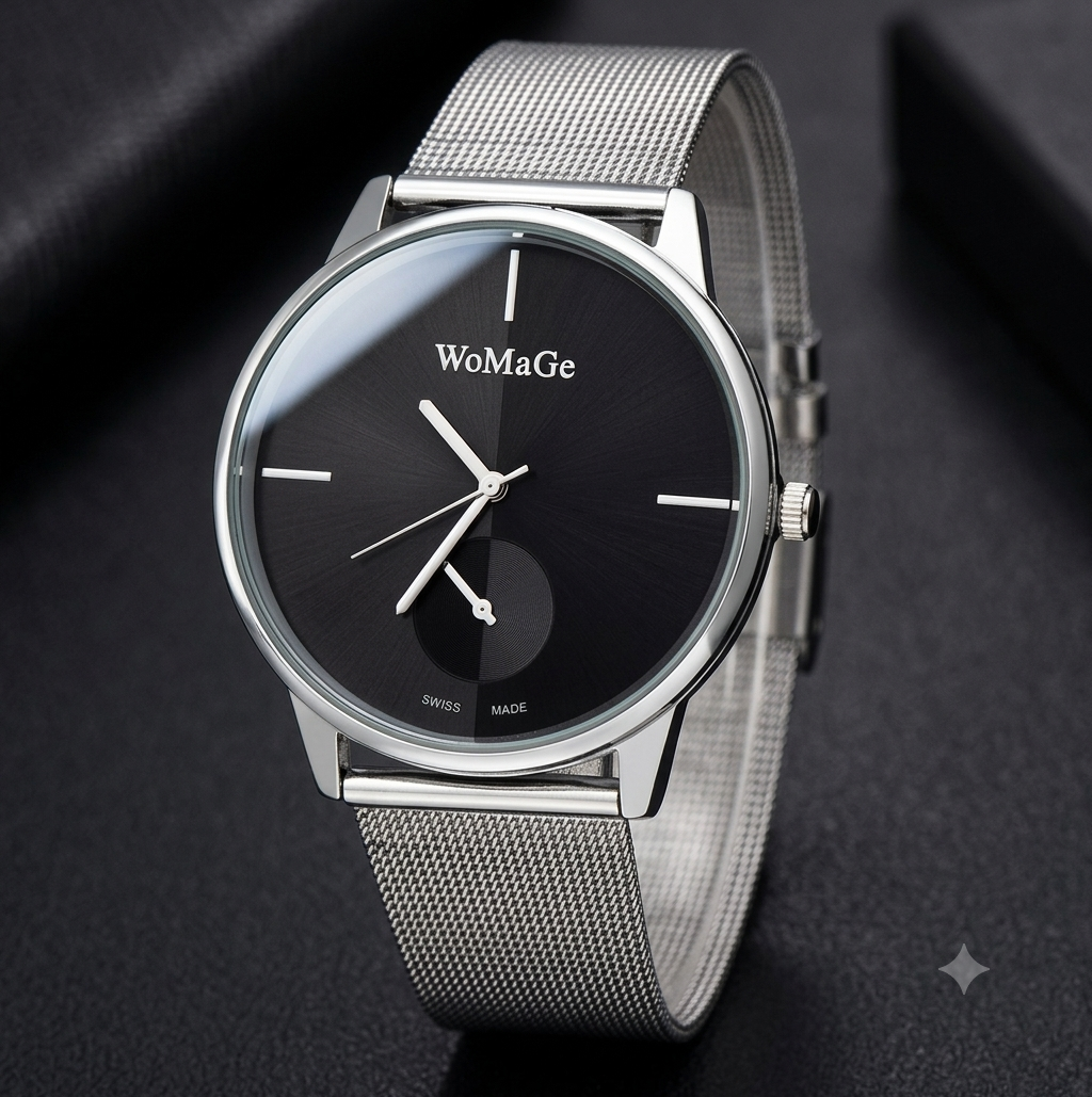 Women's Mesh Strap Watches with Silver Band