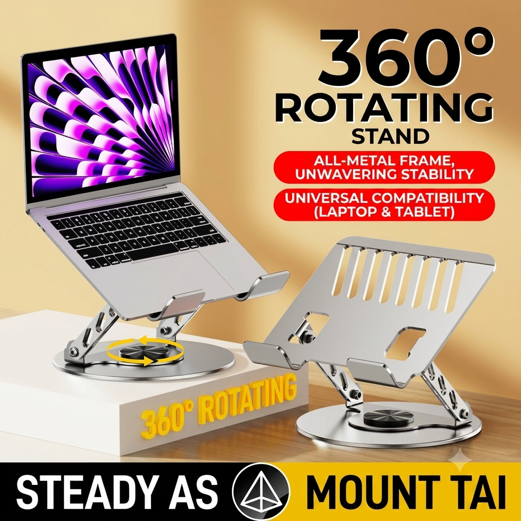 Height Adjustable Tablet Stand for Laptops & iPads