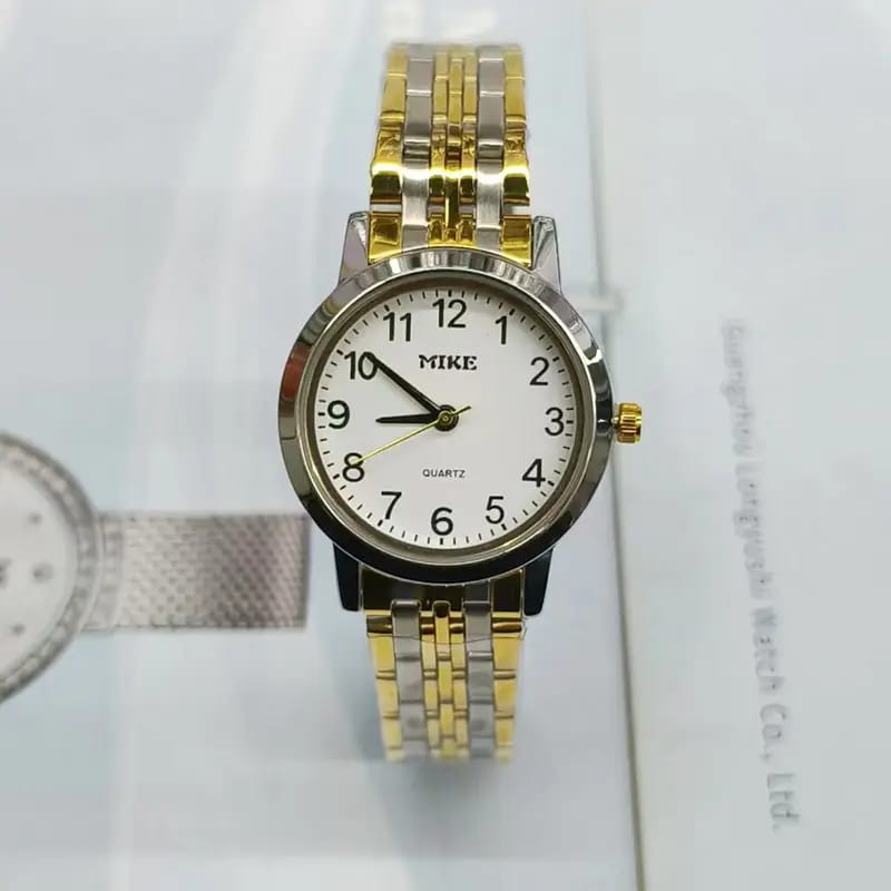 Stainless Steel Couple Watches Gold Silver Dial Waterproof Business Casual Fashion