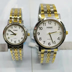 Stainless Steel Couple Watches Gold Silver Dial Waterproof Business Casual Fashion