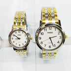 Stainless Steel Couple Watches Gold Silver Dial Waterproof Business Casual Fashion
