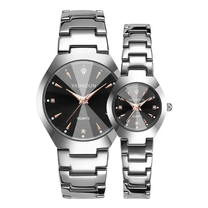 Ashidon Couple Watches Stainless Steel Quartz Band