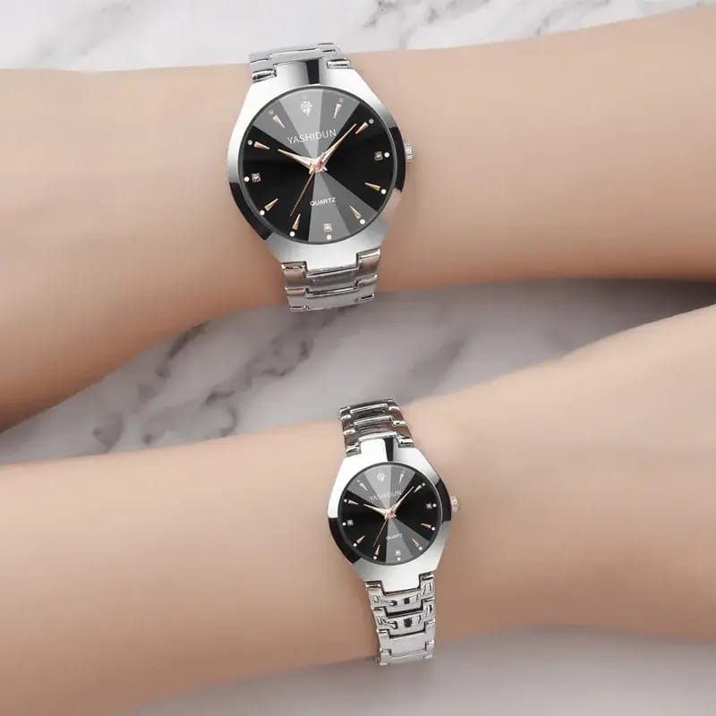 Ashidon Couple Watches Stainless Steel Quartz Band