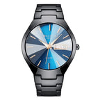 Men Waterproof Black Quartz Watch with Date Display