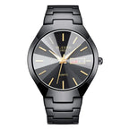 Men Waterproof Black Quartz Watch with Date Display