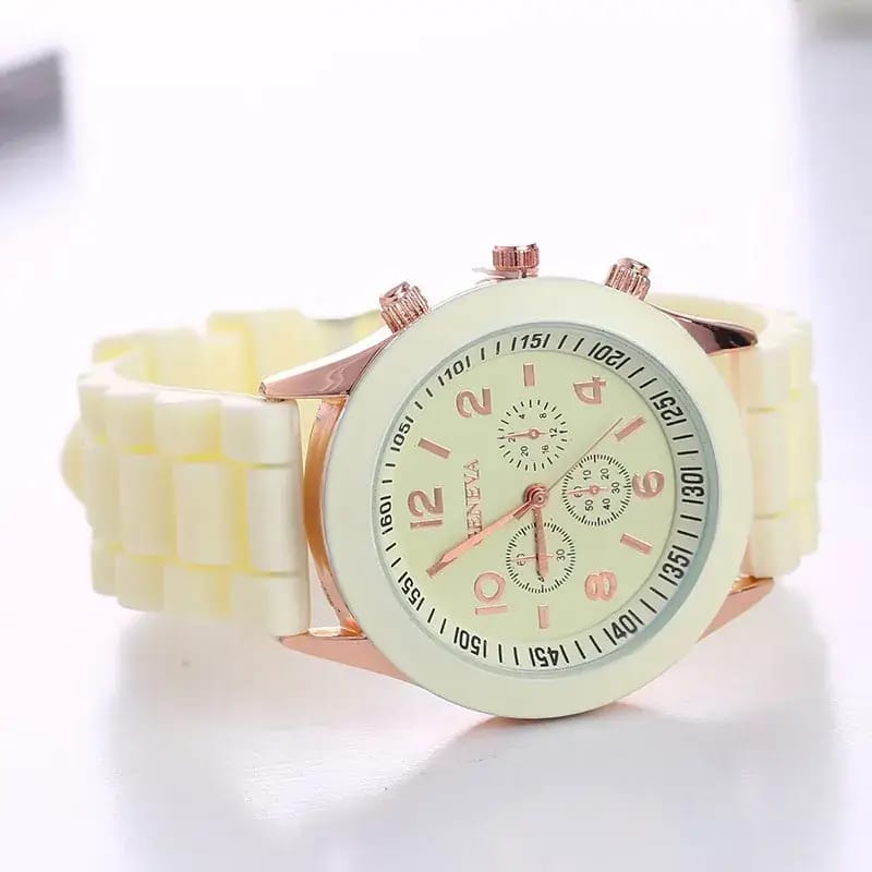 Fluorescent Green Silicone Watch for Girls