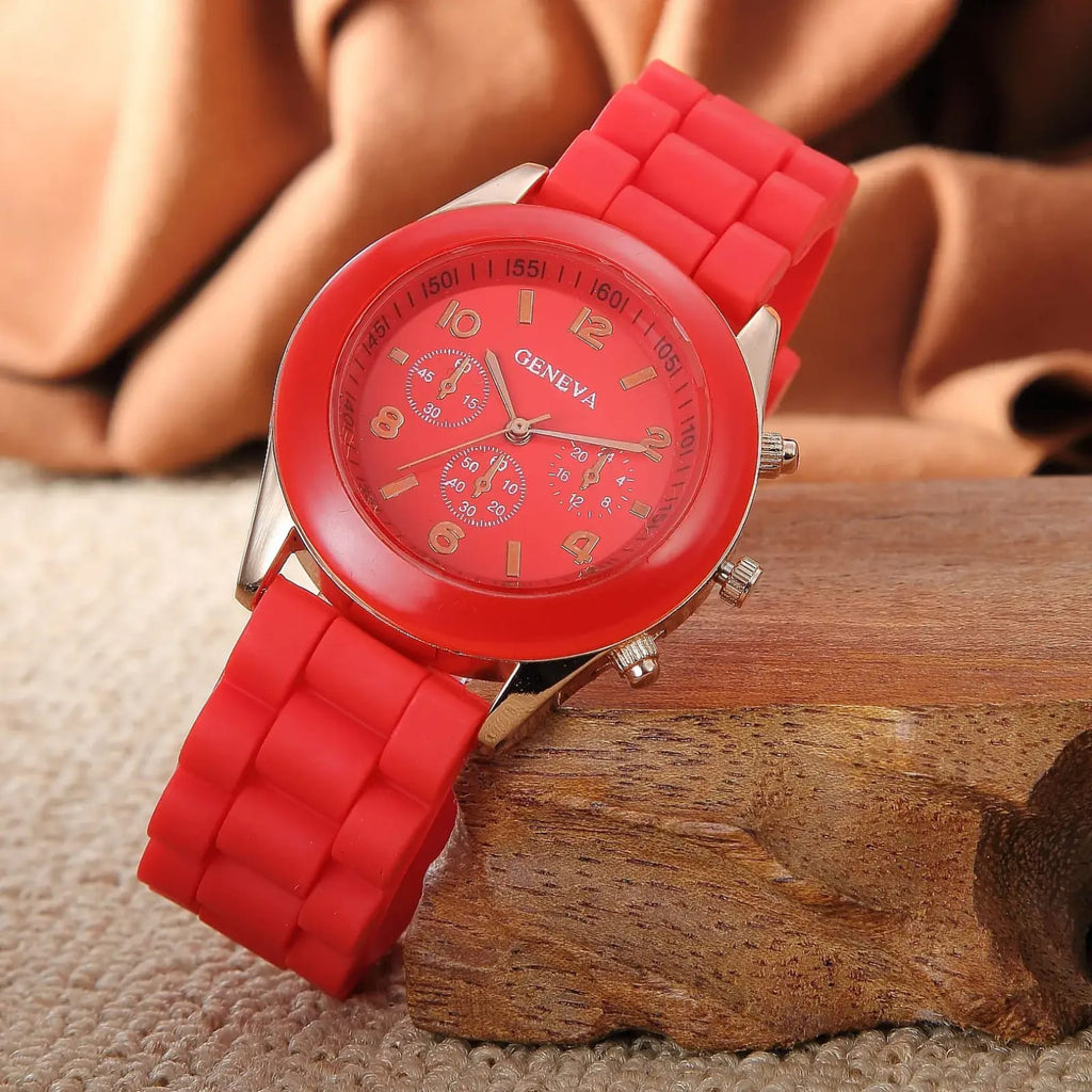 Fluorescent Green Silicone Watch for Girls