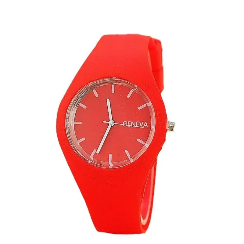 Purple Silicone Women's Quartz Watch with Blue Dial