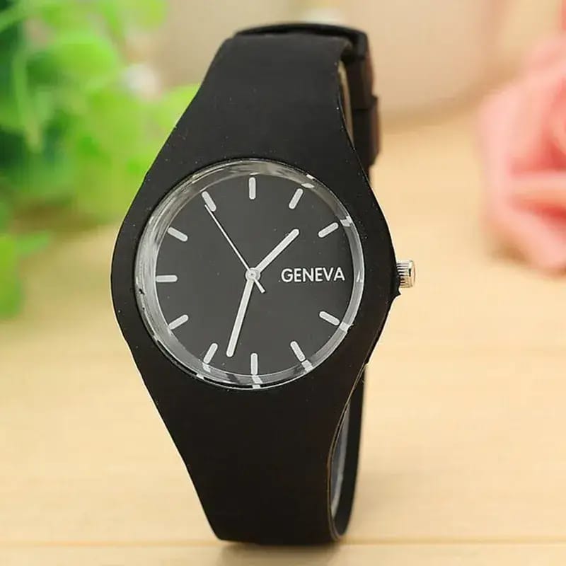 Purple Silicone Women's Quartz Watch with Blue Dial