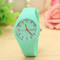 Purple Silicone Women's Quartz Watch with Blue Dial
