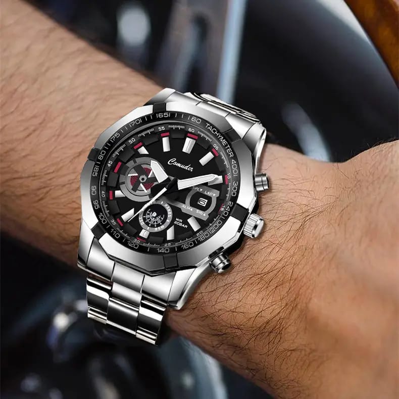 Men's Luxury Mechanical Watch with Large Dial & Waterproof Design