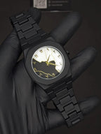 Men Carbon Fiber Black Arabic Watch