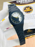 Men Carbon Fiber Black Arabic Watch