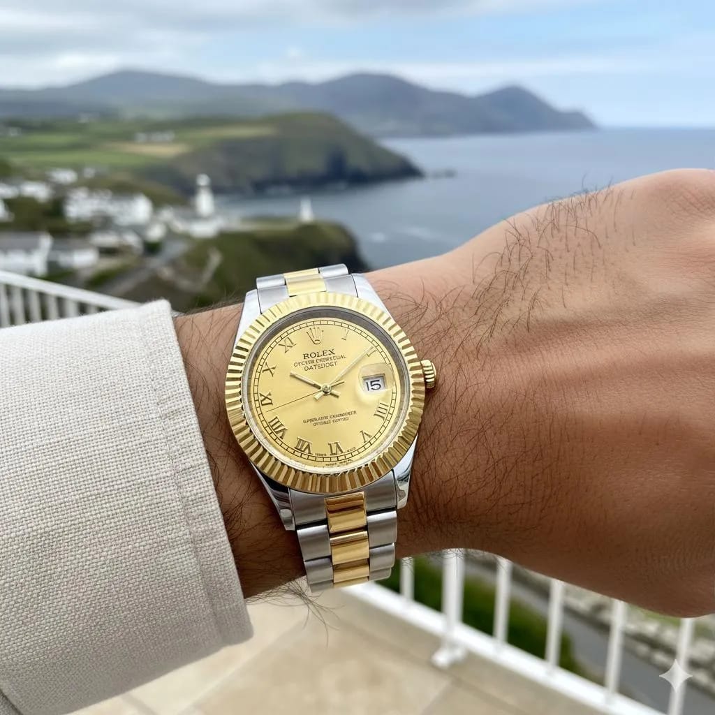 : Men's Rolex Submarmer Gold Stainless Steel Watch