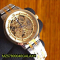 Men's Rose Gold Skeleton Watch with Stainless Steel Band