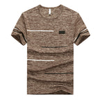 Men V-neck Mesh Slim Fit Summer T-shirt