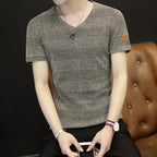 Men V-neck Mesh Slim Fit Summer T-shirt
