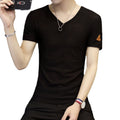 Men V-neck Mesh Slim Fit Summer T-shirt