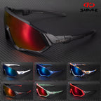 Black Riding Glasses with Red Mirrored Lenses for Wind & UV Protection