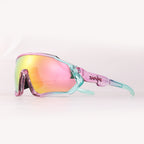 Black Riding Glasses with Red Mirrored Lenses for Wind & UV Protection