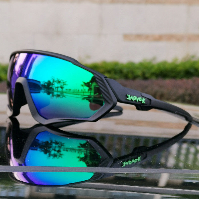 Black Riding Glasses with Red Mirrored Lenses for Wind & UV Protection
