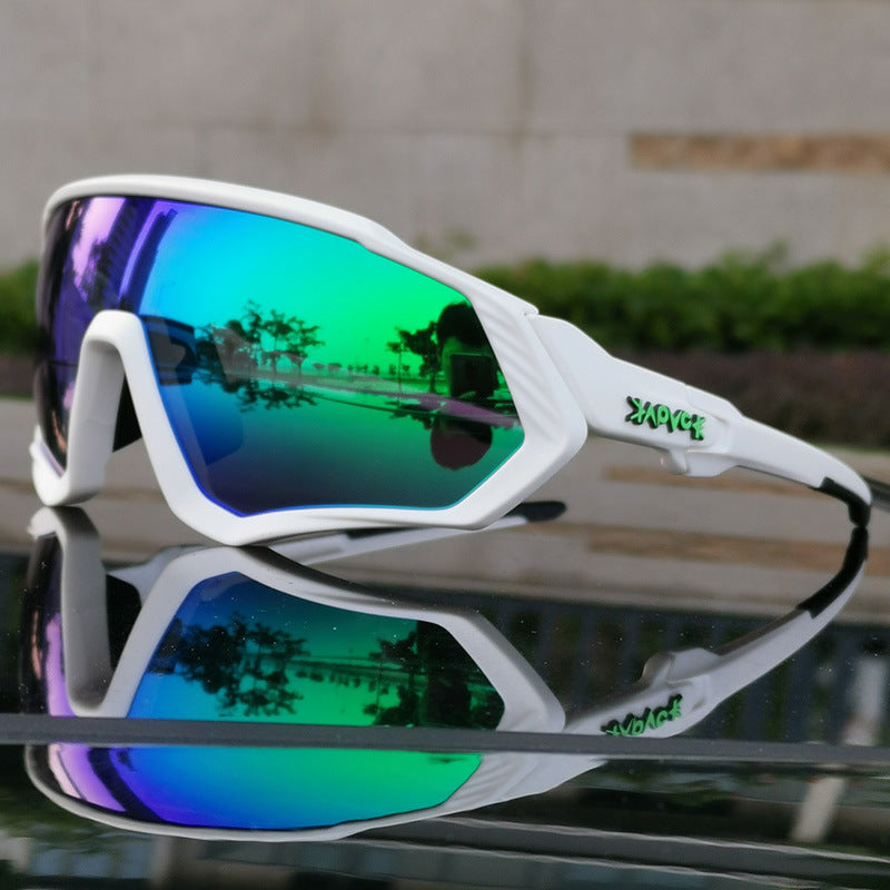 Black Riding Glasses with Red Mirrored Lenses for Wind & UV Protection