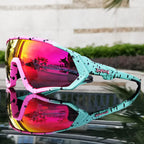 Black Riding Glasses with Red Mirrored Lenses for Wind & UV Protection