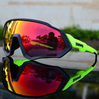 Black Riding Glasses with Red Mirrored Lenses for Wind & UV Protection
