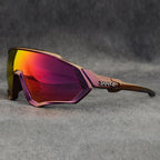 Black Riding Glasses with Red Mirrored Lenses for Wind & UV Protection
