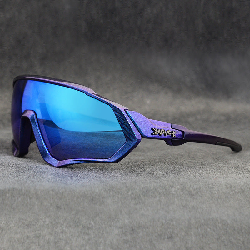 Black Riding Glasses with Red Mirrored Lenses for Wind & UV Protection