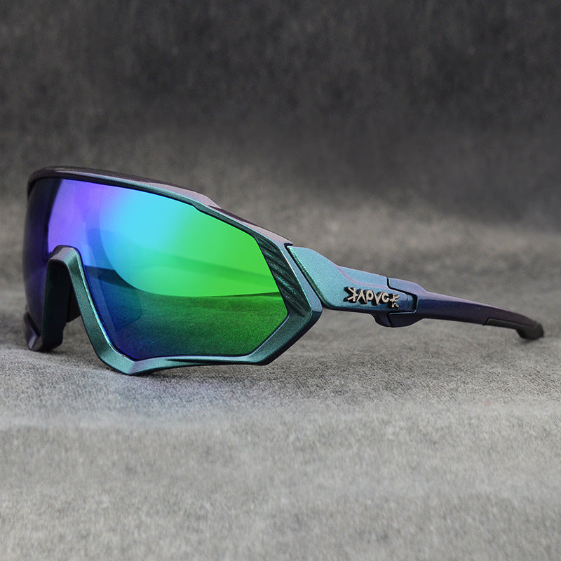 Black Riding Glasses with Red Mirrored Lenses for Wind & UV Protection