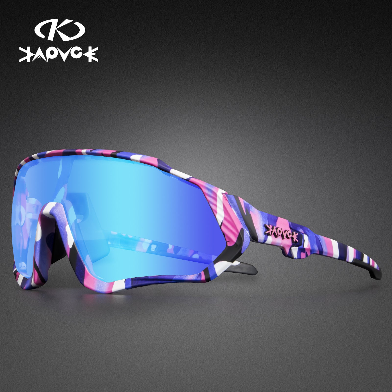 Black Riding Glasses with Red Mirrored Lenses for Wind & UV Protection