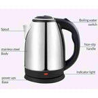 Cordless Electric Kettle 1500W 2L Stainless Steel Black Handle