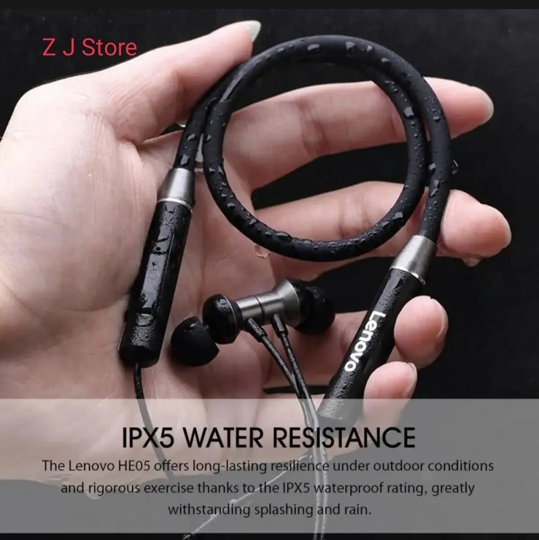 Lenovo Neckband Bluetooth 5.1 Wireless Earbuds Black
