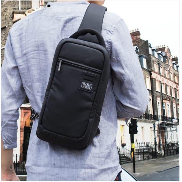 Black Nylon Chest Bag for Students &amp; Professionals