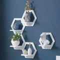 Modern Hexagon Wall Shelves White Floating Decor