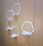 Modern Hexagon Wall Shelves White Floating Decor