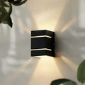Modern Wall Lamp with Golden Light, Dark Brown MDF, 5.2x4.5x2