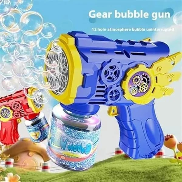 Kids Bubble Gun with LED Light &amp; 100ML Solution