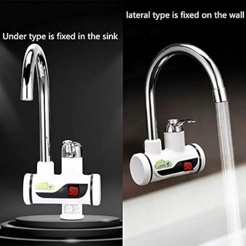 Electric Hot Water Faucet with Digital Display for Kitchen
