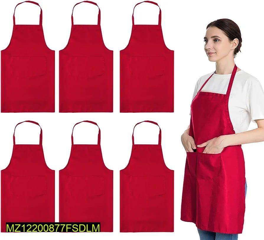 Pack of 6 Red Parachute Aprons for Kitchen Use