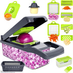 Vegetable Chopper with 10 Blades ABS Plastic Green Black