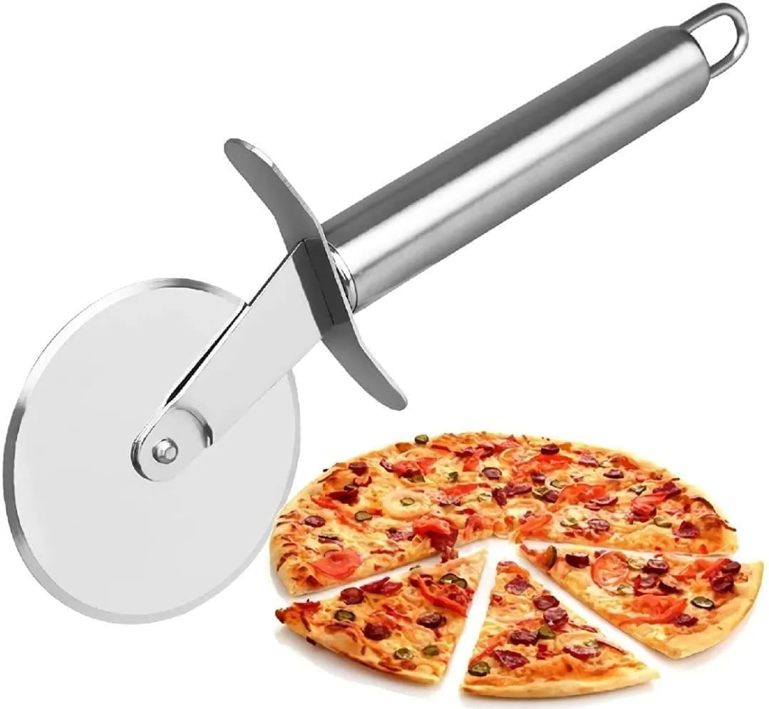 Electric Pizza Cutter Stainless Steel Silver 2x2x2"