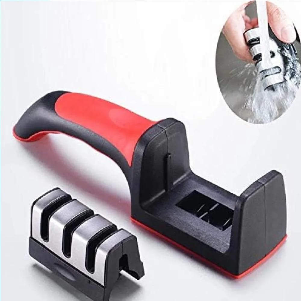 3-Stage Stainless Steel Knife Sharpener with Ergonomic Handle