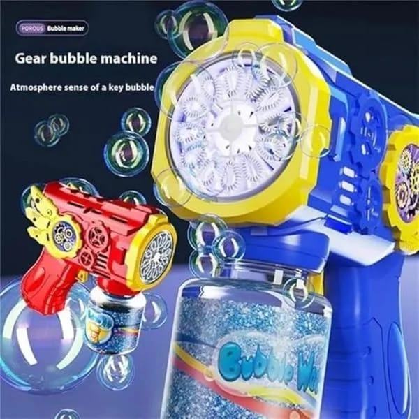 Kids Bubble Gun with LED Light &amp; 100ML Solution