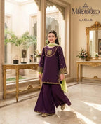 &nbsp;Purple Embroidered Lawn 3Pcs Set for Girls 3-4Yrs