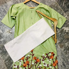 Girls Lawn Printed 2-Piece Suit Green Floral 5-12Yrs
