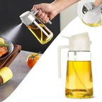 2-in-1 Oil Spray Bottle Glass Green Black White