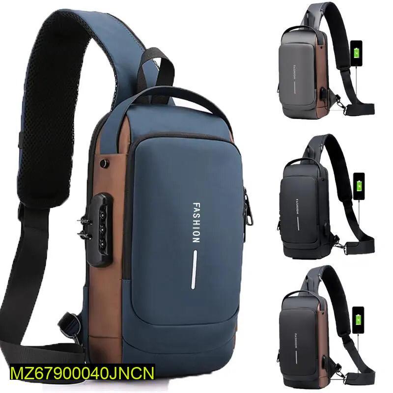 Men Crossbody Bag Black Grey Blue Nylon 12