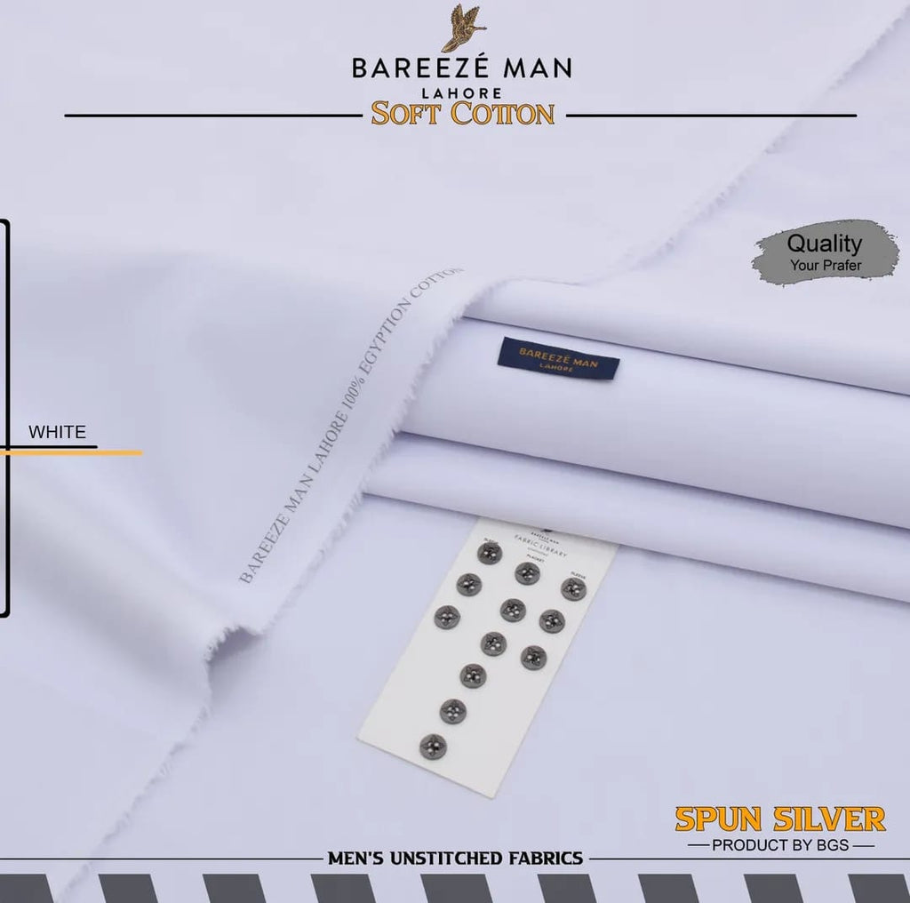Men White Cotton Unstitched Suit Summer Eid Festive *Product Description